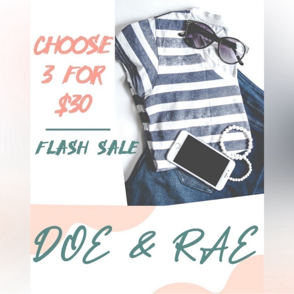 🌴3/$30🌴DOE & RAE Red Striped Long Balloon Sleeve Open Keyhole Back Top NWT - Picture 13 of 13